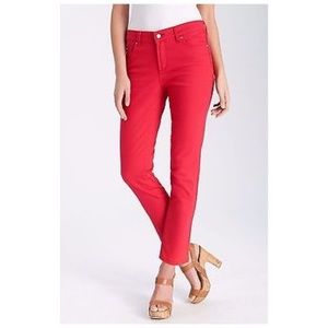 NYDJ Pomegranate Red Alisha Fitted Ankle Jean sz 4